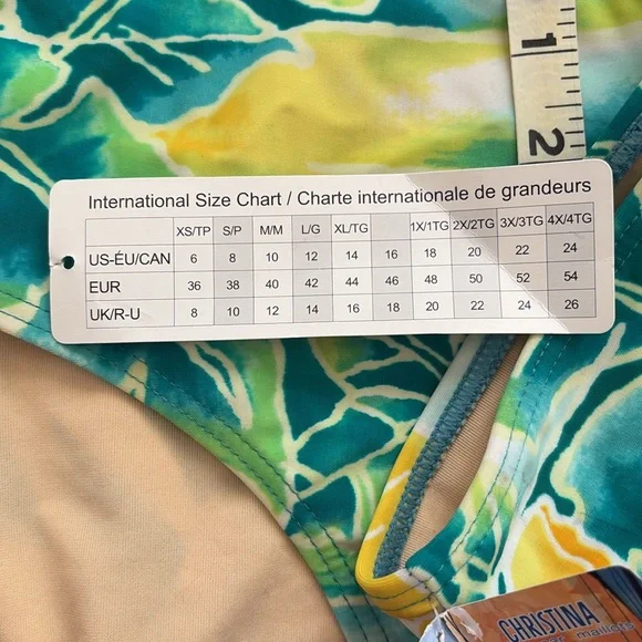 Vintage CHRISTINA Bikini NWT NEW floral beachy medium + large small? 90s - Picture 12 of 13